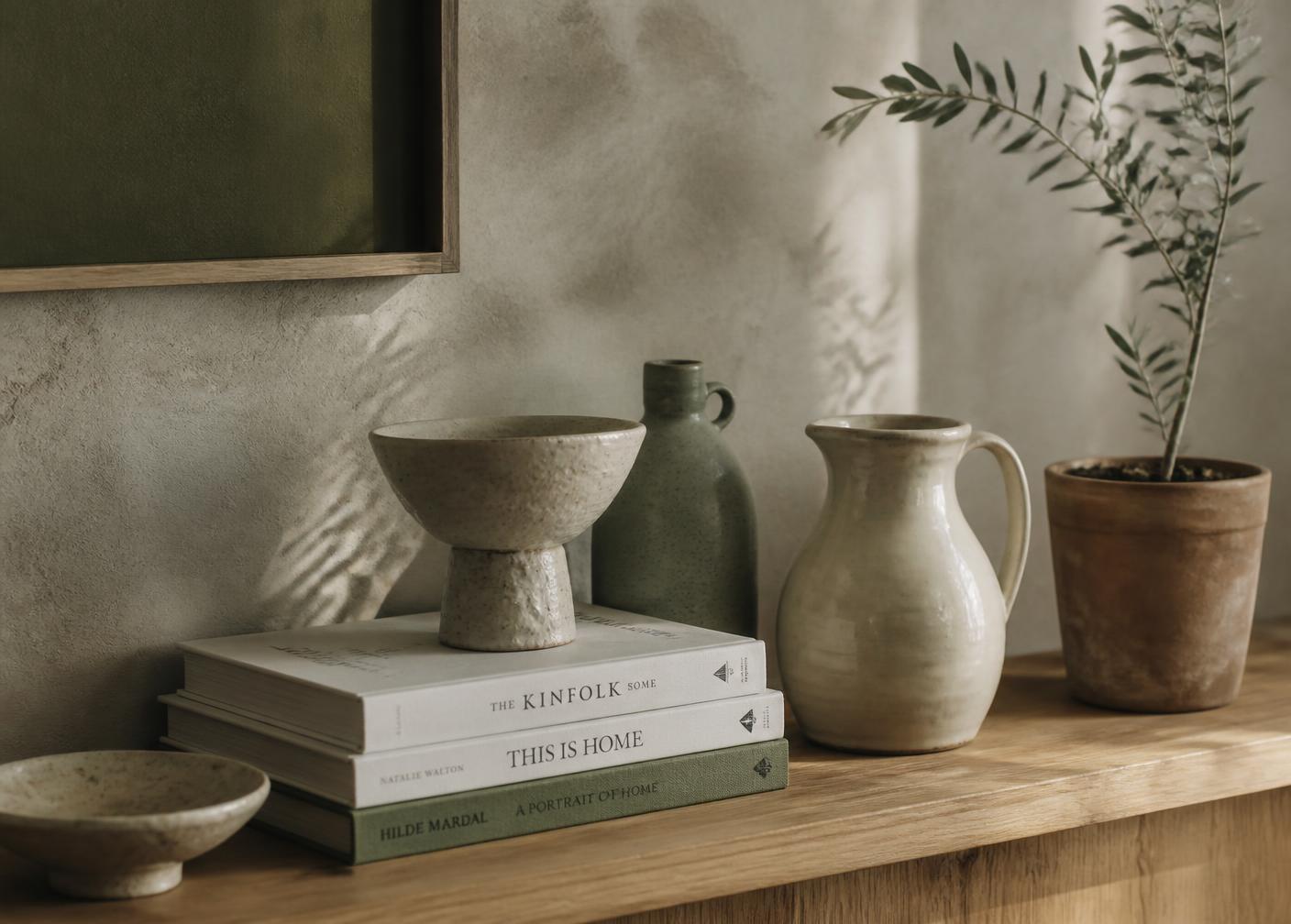 Ceramics, Books, One Plant