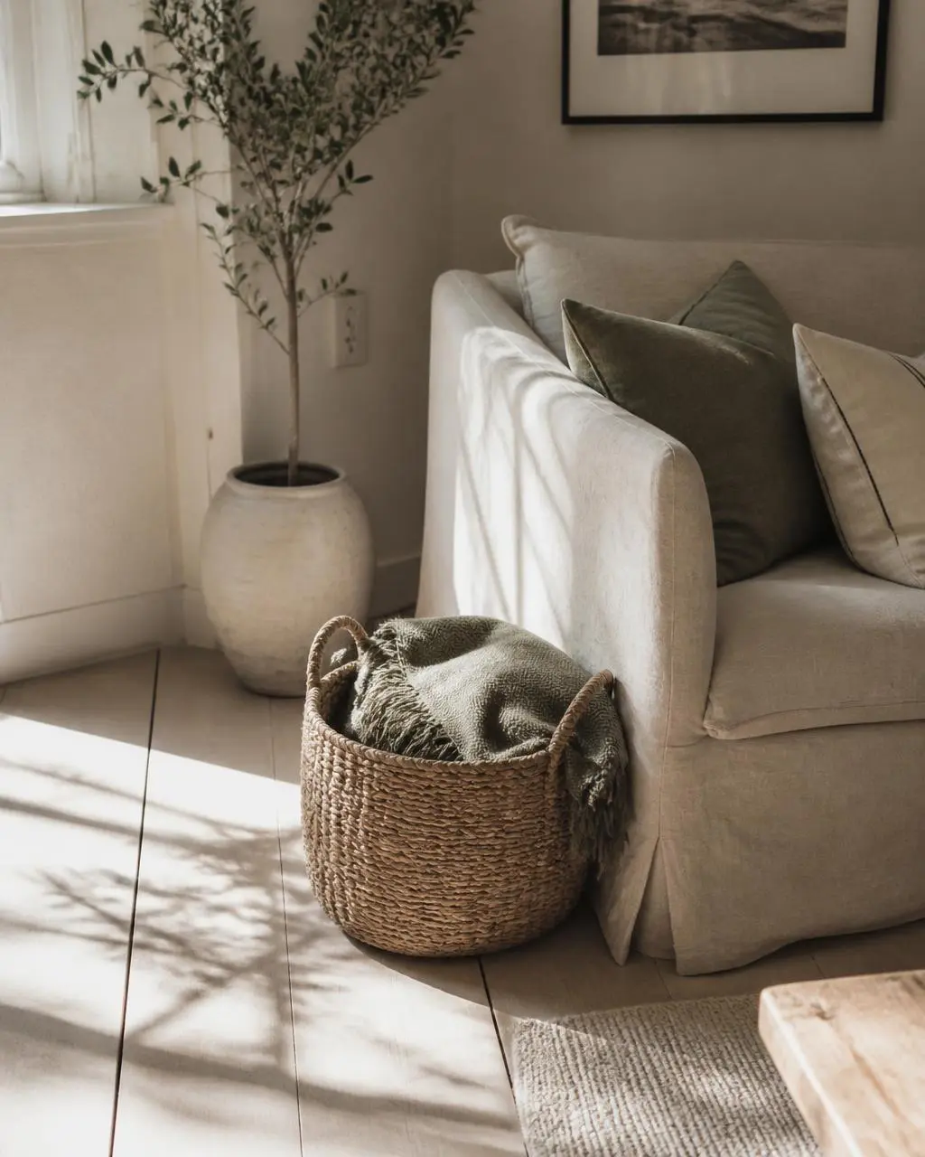 A basket that quietly ends the clutter — a small detail that makes home feel better