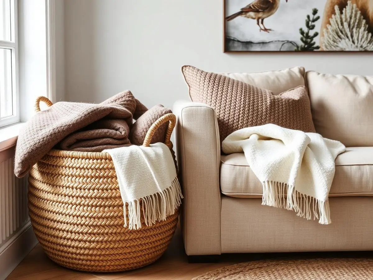 Chunky Knit Throw styling 2