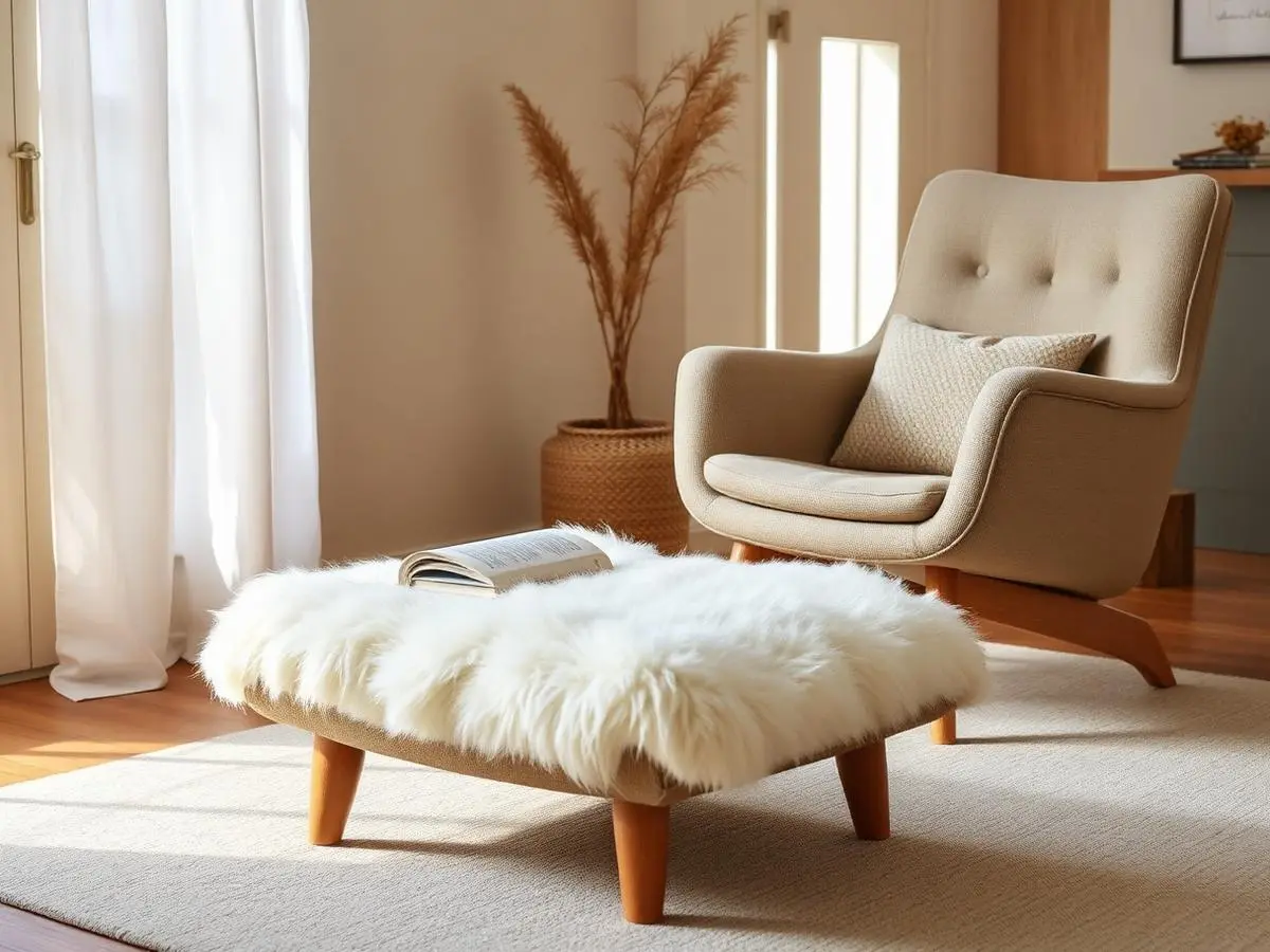 Soft-Top Footstool — The Last Ten Centimetres Of Comfort, styled in a warm home interior